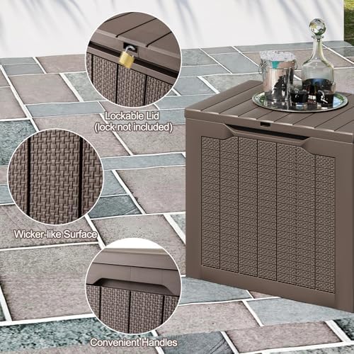 tangkula 30 gallon outdoor storage box with lockable showing dimensions