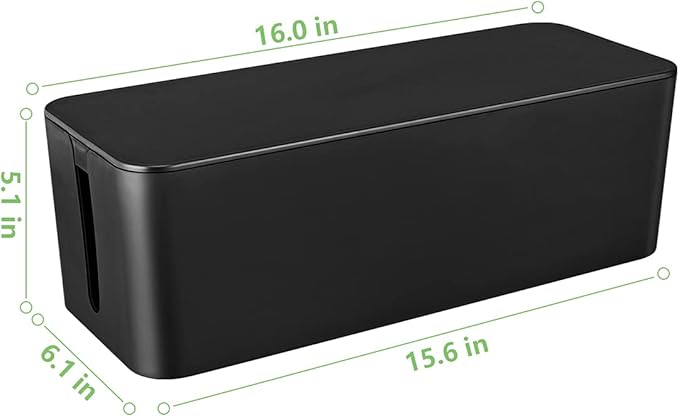 Cable Management Box, Large Cord Organizer Box to Hide Power Strip & Under Desk - Image 3