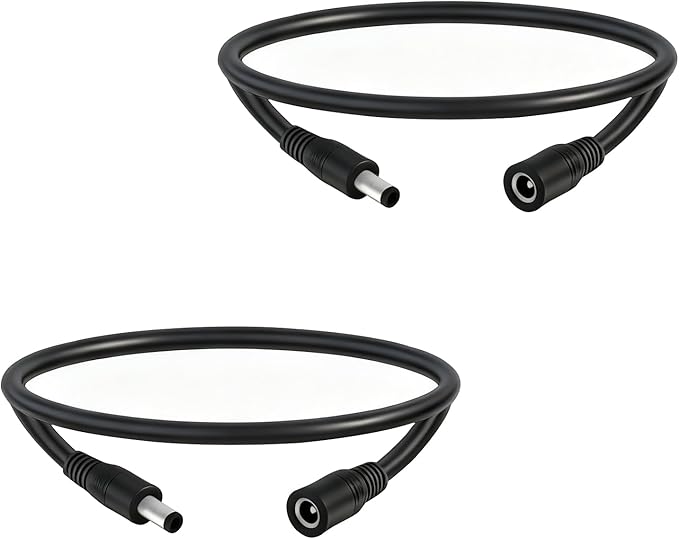 5.5mm x 2.1mm 1.6FT DC Power Extension Cable Male to Female 12V/24V 14AWG DC by IMIYORE