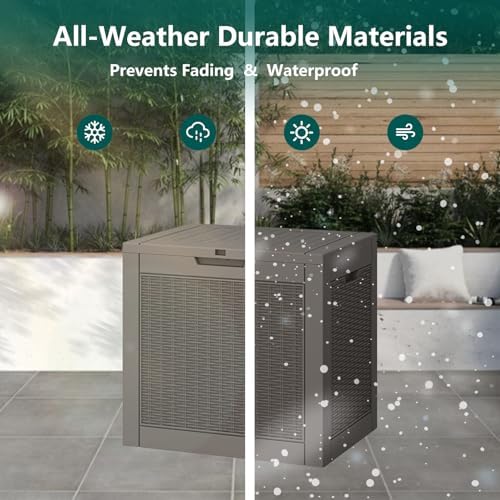 kamaboko 35 gallon outdoor storage box waterproof deck, close-up detail