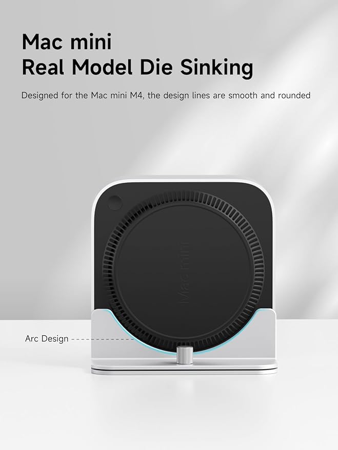 Hagibis Vertical Stand for Mac mini M4, Aluminum Alloy Laptop Stand Anti-Slip - Image 4