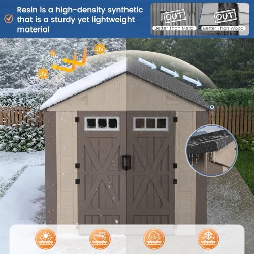 amopatio 8x6 ft outdoor storage shed with floor, package contents