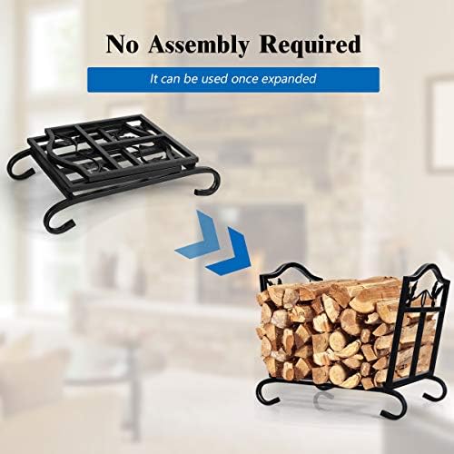 goflame firewood log rack foldable, indoor outdoor firewood on a desk or shelf