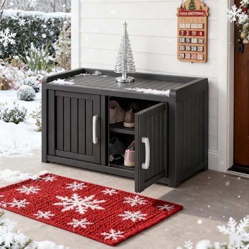 2-tier storage bench, waterproof uv-resistant outdoor shoe storage, package contents