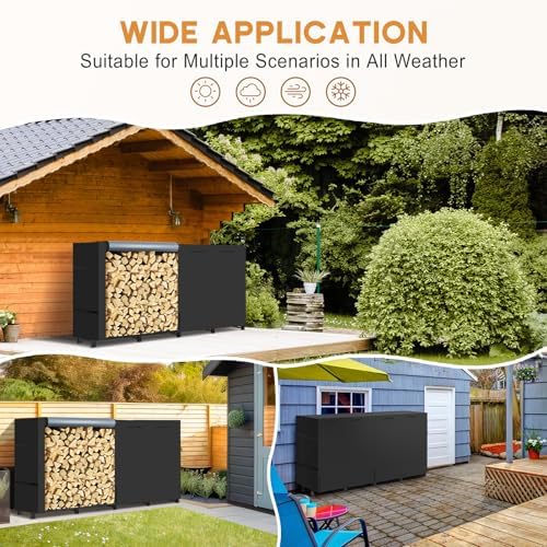 8ft firewood rack outdoor with waterproof widened cover, package contents