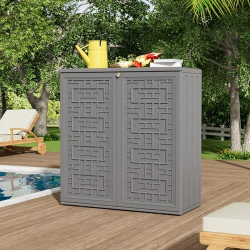 zzm hdpe outdoor storage shed, outdoor plastic storage, side view