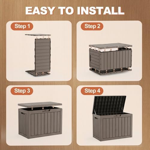 efu outdoor storage box 60 gallon deck box, package contents