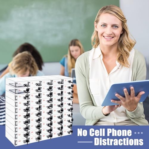 layhit 50 slots cell phone locker box for on a desk or shelf