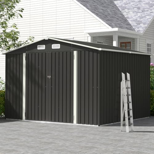 aoxun 10 x 8ft outdoor storage shed with shown in use