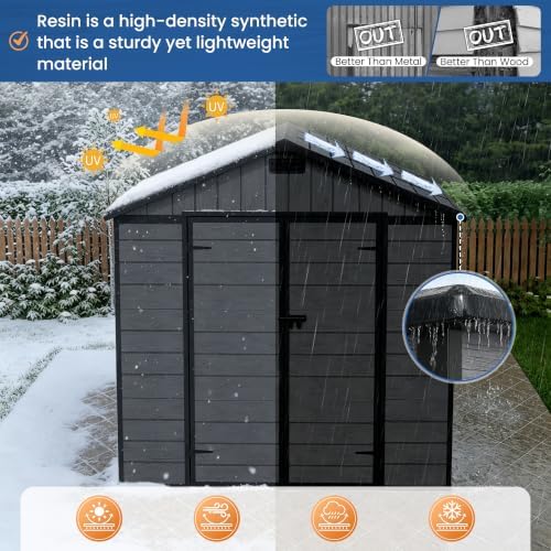 amopatio 8x6 ft resin shed, outdoor storage shed, package contents