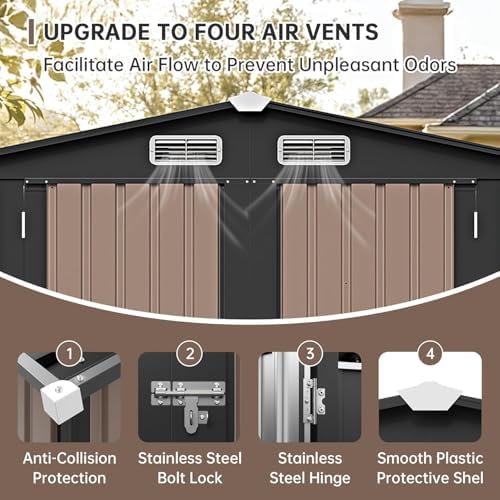metal storage shed & outdoor storage, outdoor steel, side view