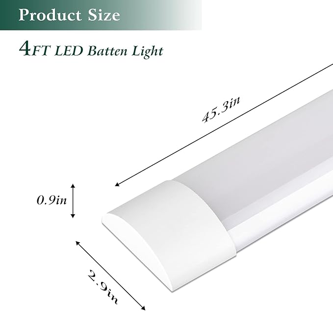 colmeguna 1 Packs 4FT LED Batten Light, Ultra-Thin Slim Ceiling Surface Mounted - Image 2