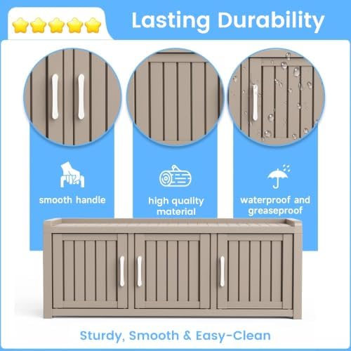 3 doors shoe bench, waterproof & uv-resistant, resin, package contents