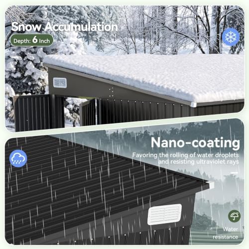 7.5'x4' outdoor shed with 3-lockable door black, package contents