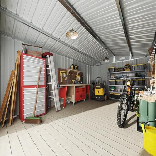 aoxun 12 x 10ft outdoor storage shed with, close-up detail