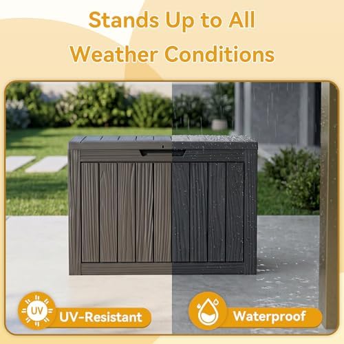 50 gallon outdoor & indoor deck storage box, close-up detail