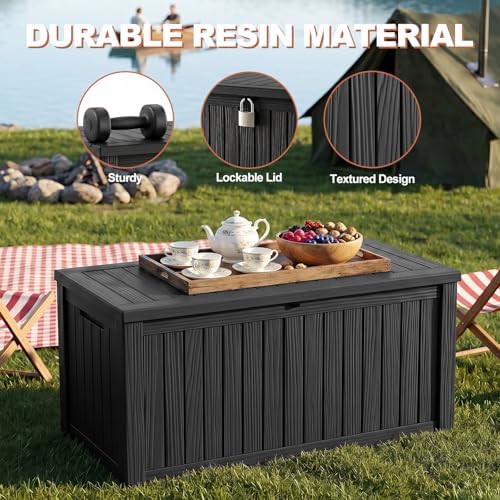 efu outdoor storage box 260 gallon deck box, close-up detail