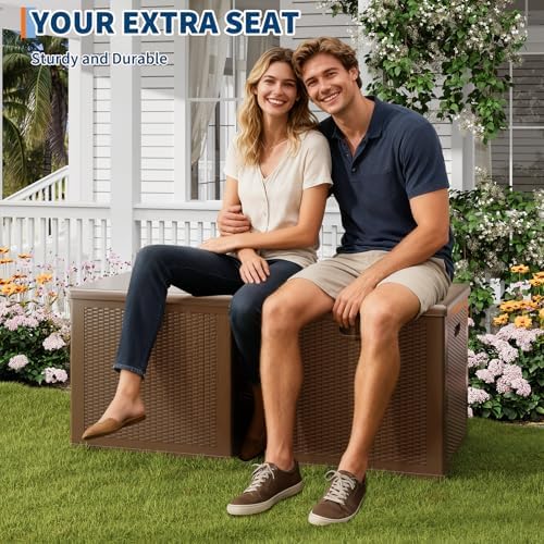 80 gal outdoor deck storage box lockable waterproof, package contents