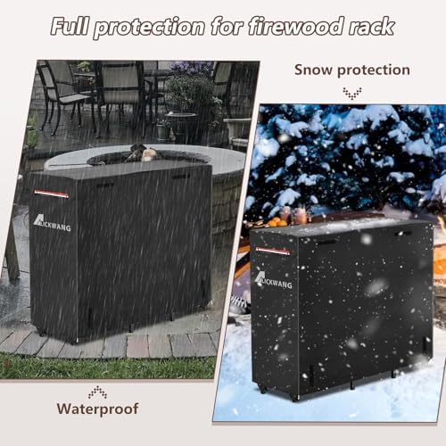 outdoor waterproof 4ft firewood rack cover with zipper showing dimensions