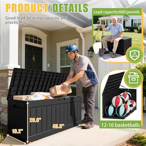 greesum outdoor storage box 82 gallon storage bin, package contents