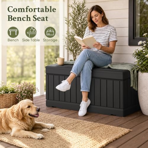 devoko 78 gallon deck box, waterproof resin outdoor, package contents