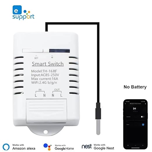 Yitouniu EWeLink Wireless Remote TH16 Switch WiFi Smart 16A Temperature - Image 2