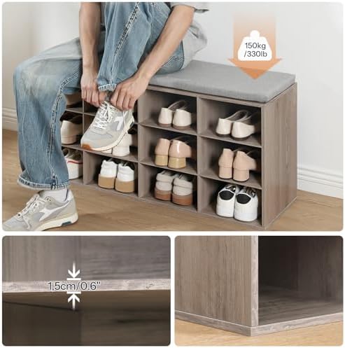 hoobro shoe storage bench with cushion, 39.4" l, package contents