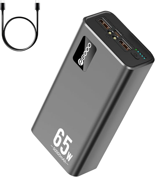 PSOOO 50000mAh Power Bank 65W, Portable Charger, External Battery Pack by PSOOO