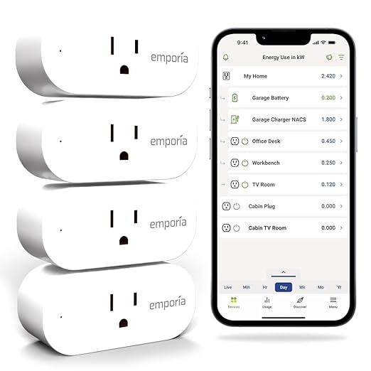 Emporia Energy Monitoring Smart Plug, WiFi Smart Outlet Plug Works by Emporia