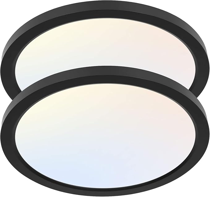 hykolity 2 Pack 12 Inch Selectable CCT LED Round Flat Panel Light, by hykolity