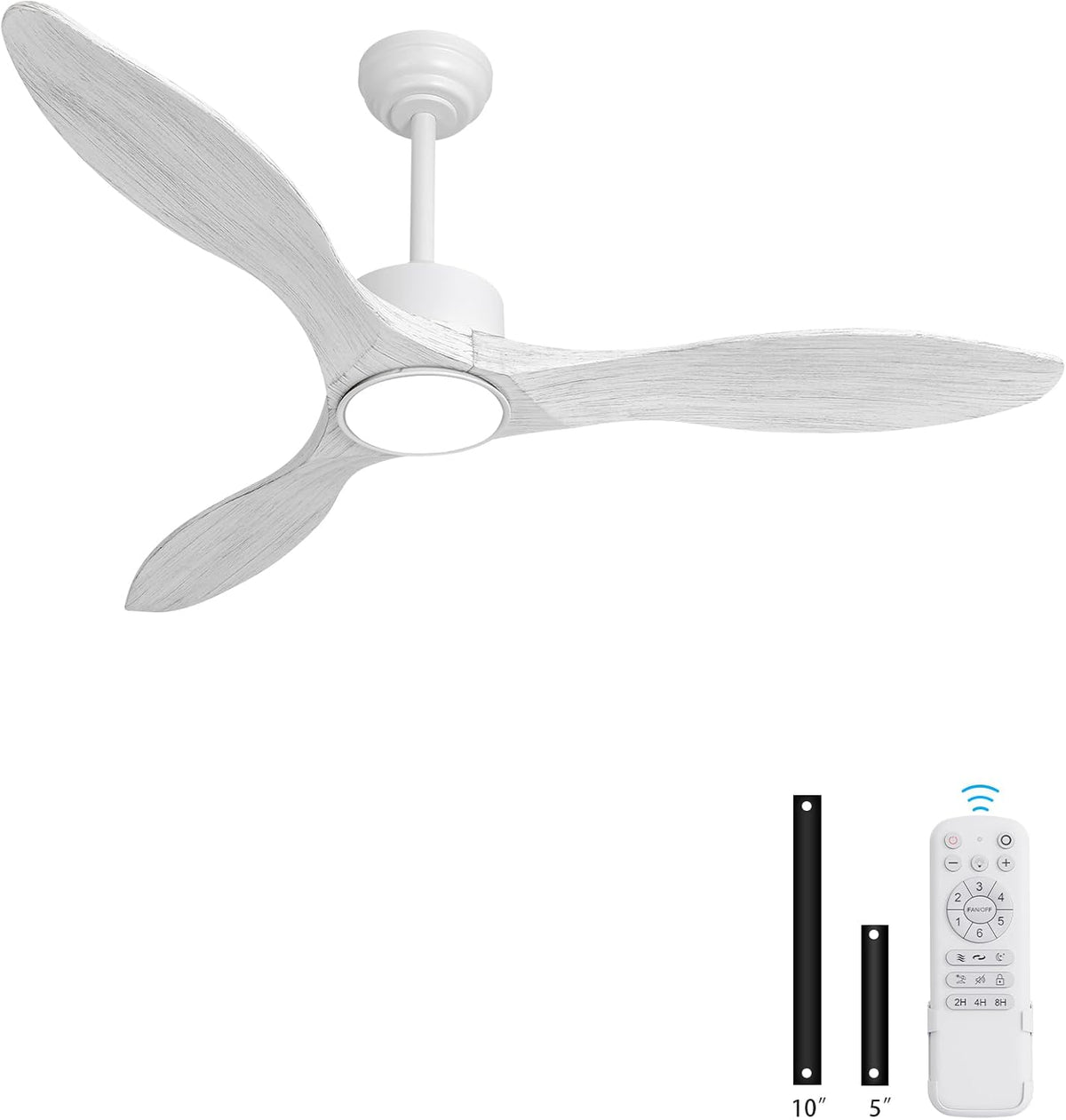 revoici 52 Inch White Ceiling Fan