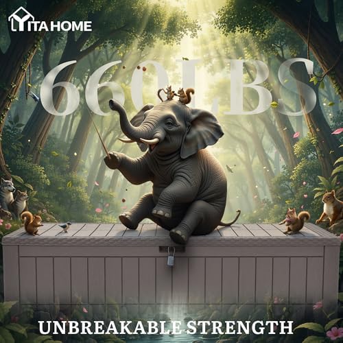yitahome 200 gallon large outdoor storage box xl showing dimensions