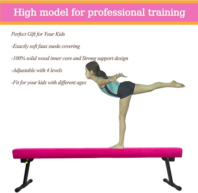 Adjustable&Foldable Gymnastics Balance Beam, 6FT/8ft High-Low Level Floor - Image 6