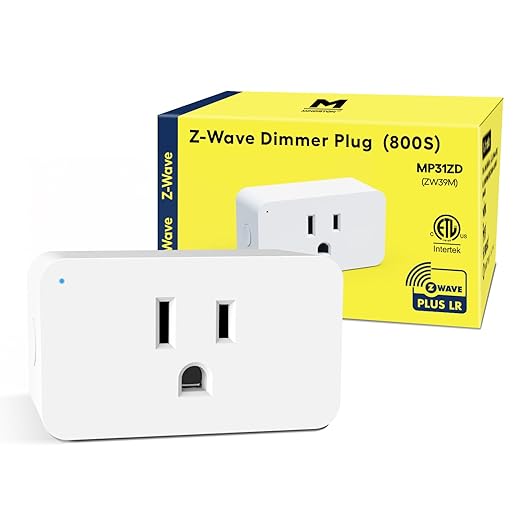 Minoston 800 Series Z-Wave Plug Dimmer Smart Plug-in Outlet, Built-in Repeater by Minoston