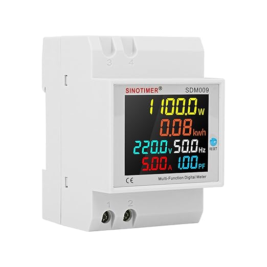 6IN1 Single Phase Energy Meter Din Rail Electricity Usage Monitor AC 40-300V - Image 4