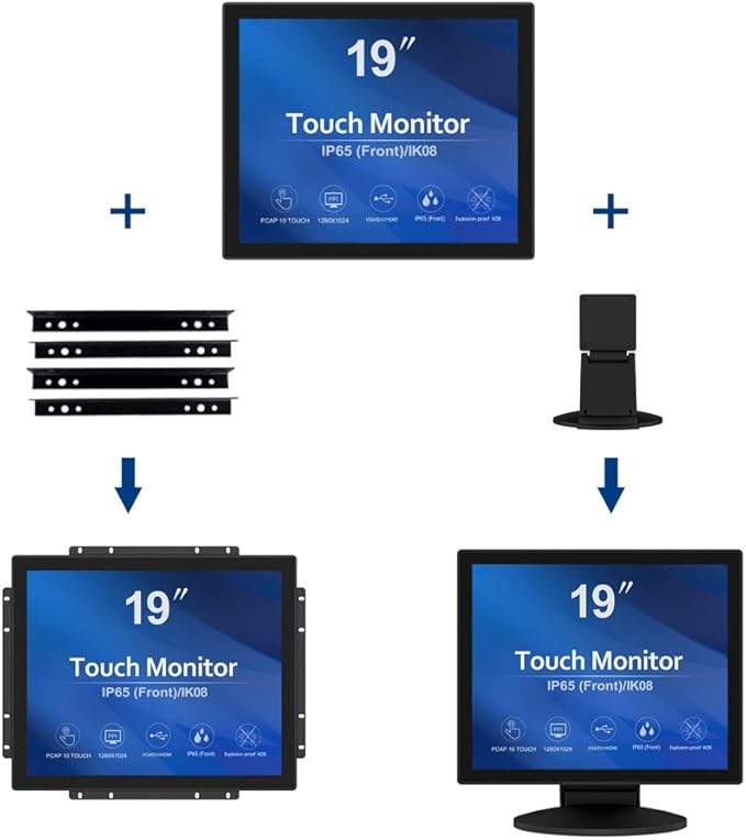 GreenTouch 19 inch Ultra Slim Touch Open Frame Monitor, HDMI/VGA/DVI Interface - Image 6