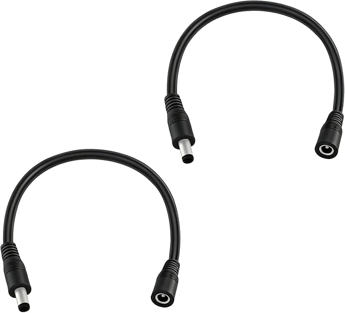 5.5mm x 2.1mm 1FT DC Power Extension Cable Male to Female 12V/24V 14AWG DC by IMIYORE