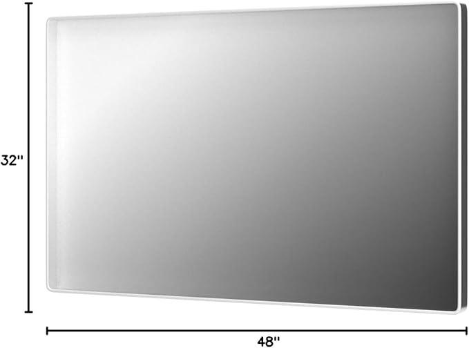 ISKM Bathroom Vanity Mirror for Wall Silver, 48 x 32 Inch Rectangular Wall - Image 8