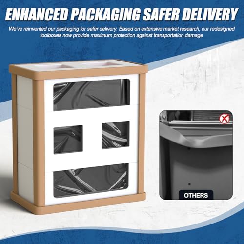 10-drawer rolling tool chest with wheels, lockable 2-in-1, package contents
