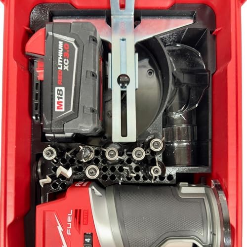 m18 fuel compact router packout organizer with tool, side view