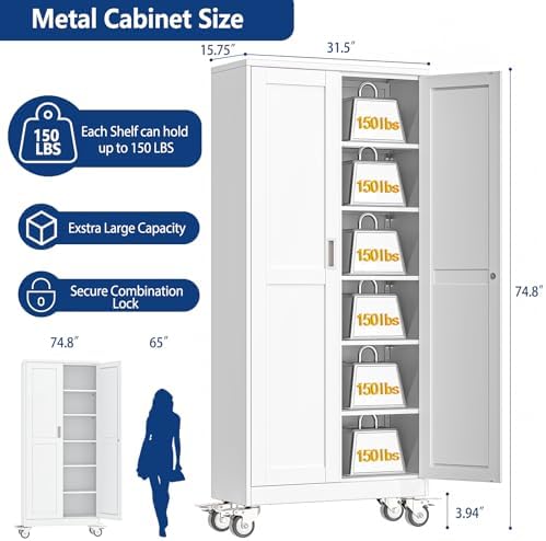 ckzbx metal garage storage cabinet with locking doors shown in use