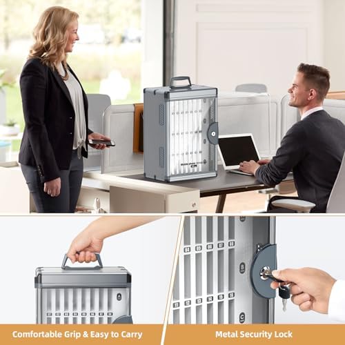 glosen 36 slots cell phone locker, portable mobile on a desk or shelf