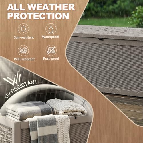 efu outdoor storage box 360 gallon deck box shown in use