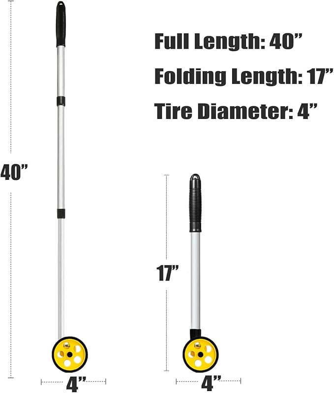 Zozen Measuring Wheel in Feet and Inches, Scalable Length 40in, 4-inch Measure - Image 2