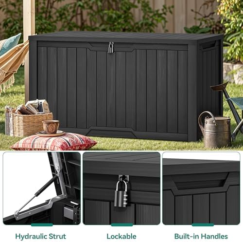 yitahome xxl 240 gallon large outdoor storage deck, close-up detail