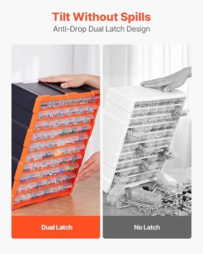 vevor 60-drawer storage organizer, plastic, drawer storage cabinet, front angle view