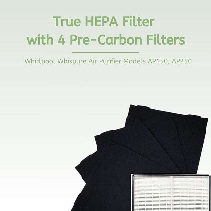 Nispira True HEPA Filter with 4 Pre-Carbon Filters Compatible with Whirlpool - Image 3