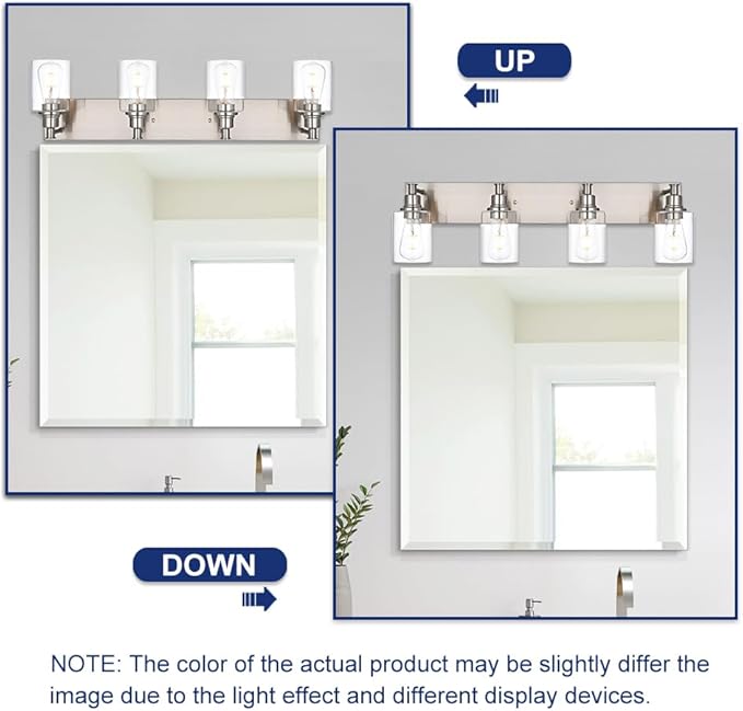 TODOLUZ Bathroom Vanity Light Fixtures, 4-Lights Modern Brushed Nickel Wall - Image 3