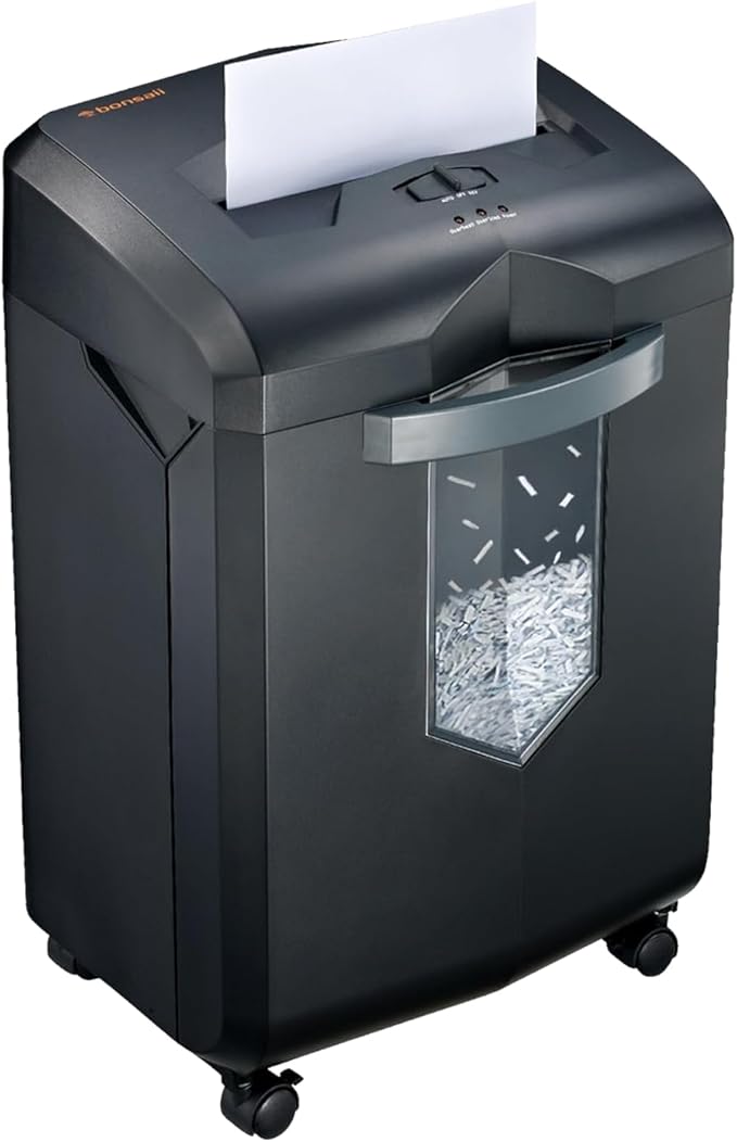 bonsaii 18 Sheet Heavy Duty Cross-Cut Paper and Credit Card Shredder, 6 Gallon by bonsaii