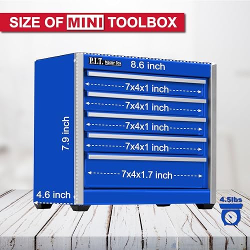 p.i.t. mini tool box,small metal toolbox organizer with shown in use